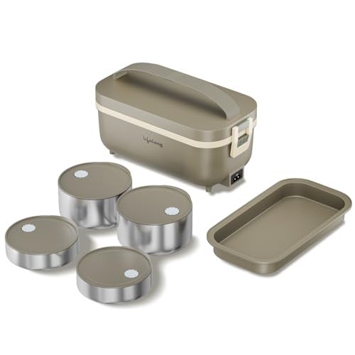Lifelong Electric Lunch Box | Food Warmer | Set of 4 (2pcs 300ml + 2pcs 175ml) Retains Nutrients & Keeps Food Fresh |Radiation-Free, Plug-and-Heat |Portable, Durable, Shock-Proof | Hot Meals (LLELB01) - Image 1