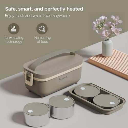 Lifelong Electric Lunch Box | Food Warmer | Set of 4 (2pcs 300ml + 2pcs 175ml) Retains Nutrients & Keeps Food Fresh |Radiation-Free, Plug-and-Heat |Portable, Durable, Shock-Proof | Hot Meals (LLELB01) - Image 5