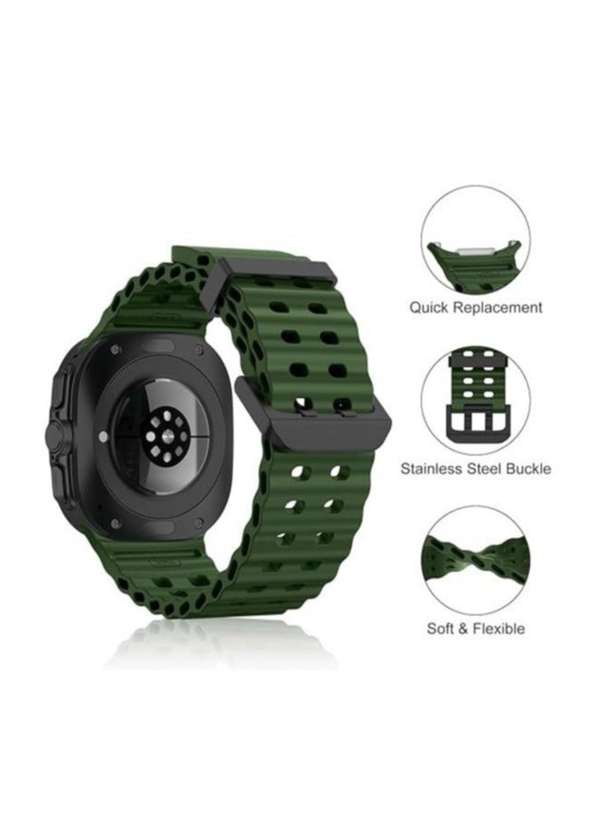 ELTRAZONE Soft Silicone Adjustable Replacement Strap for 47mm Smartwatch | Durable Sport Bracelet Compatible with Galaxy Watch 7 Ultra | Lightweight, Sweat-Resistant, Comfortable Band for Active Use | Easy Installation – - Image 3