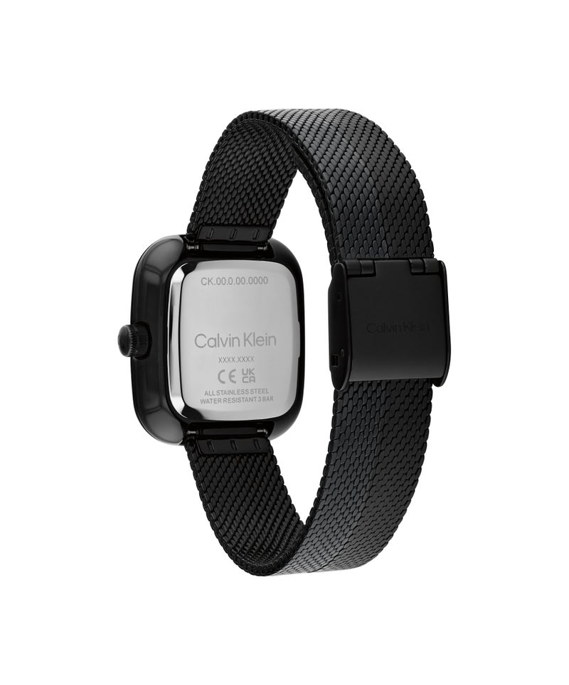 CALVIN KLEIN Rectangle Analog Women'S Ionic Plated Black Steel Case  Watch - Image 2
