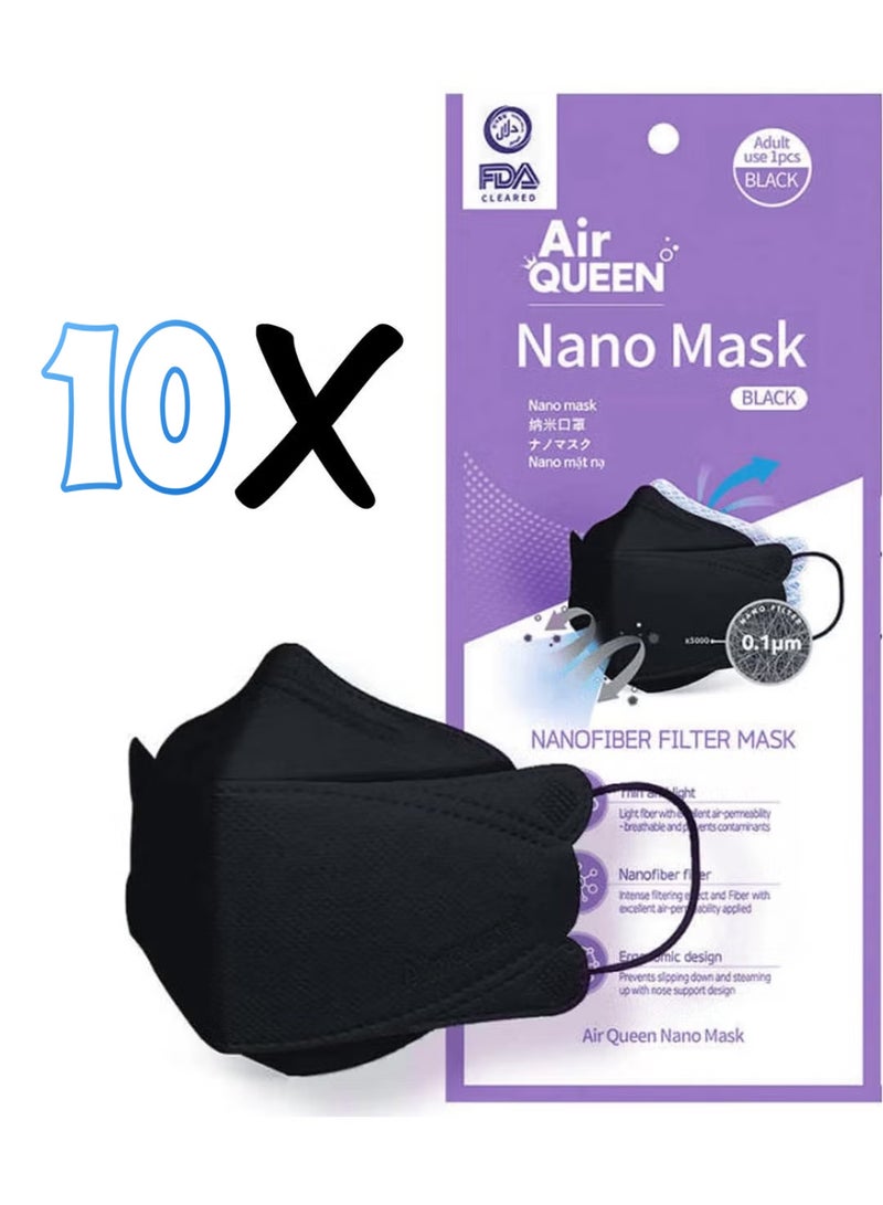 Air QUEEN Pack Of 10 Air Queen Nanofiber Filter face mask Korean Nano Face Mask - Image 1