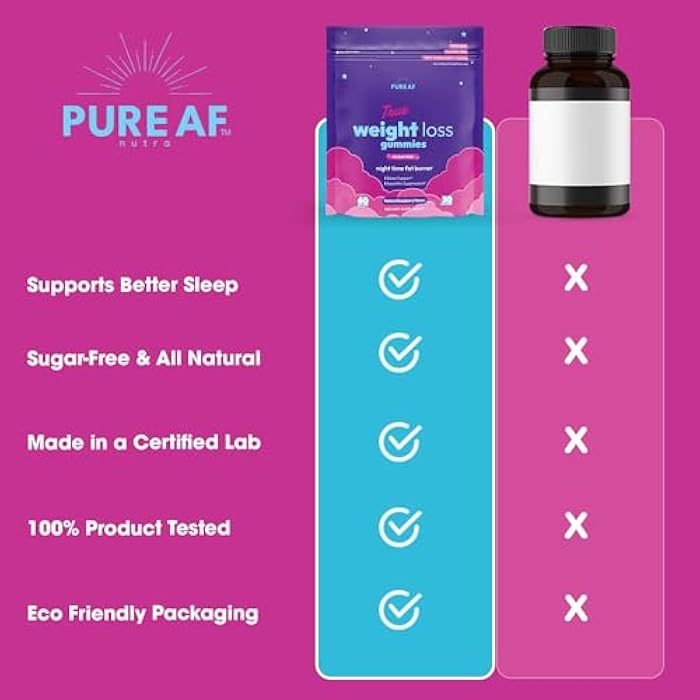 Night Time Fat Burner Gummies, Sleep Supplement & Weight Loss | Skinny Vitamin | Appetite Suppressant & Metabolism Booster | Nighttime Diet Gummies for Women & Men - Image 5