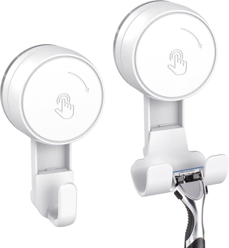 LUXEAR Suction Hooks Powerful Vacuum Suction Cup Hooks-1PACK Razor 1pack Single White - Image 1
