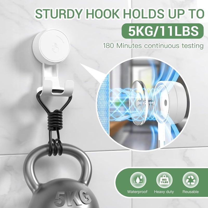 LUXEAR Suction Hooks Powerful Vacuum Suction Cup Hooks-1PACK Razor 1pack Single White - Image 3