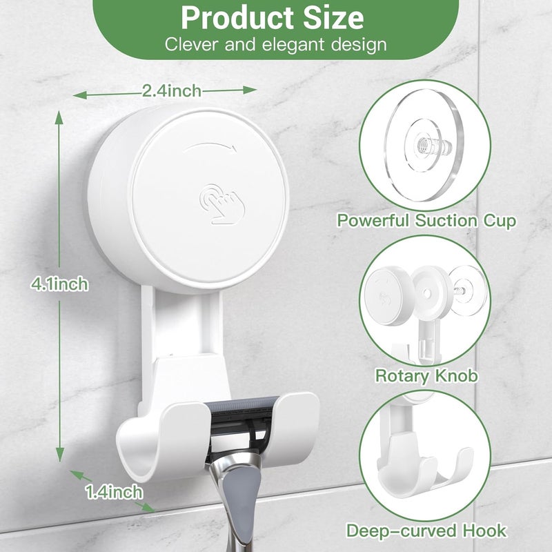 LUXEAR Suction Hooks Powerful Vacuum Suction Cup Hooks-1PACK Razor 1pack Single White - Image 5