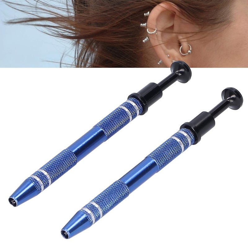 comfrt 2pcs Jewelry Prong Tweezer Blue 4 Prongs Piercing Ball Grabber Tool for Grab Small Bead - Image 3