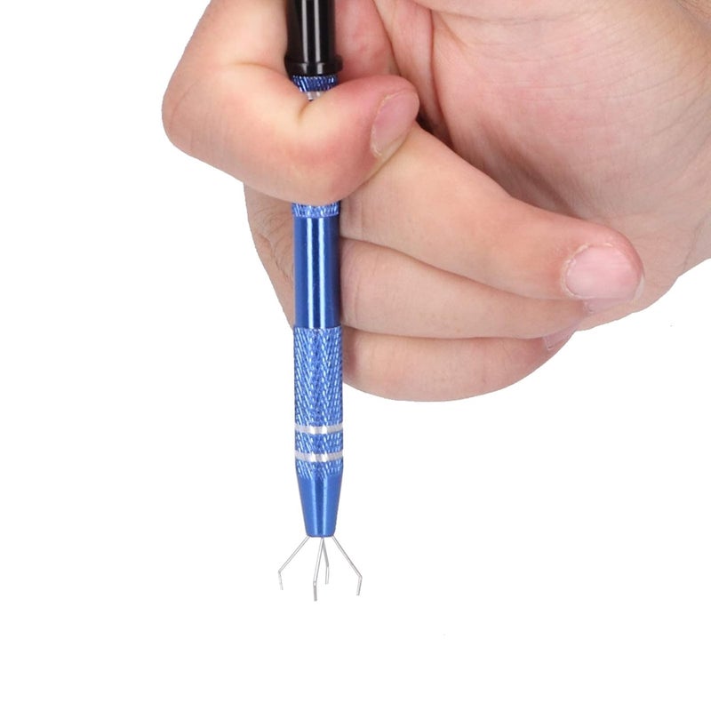 comfrt 2pcs Jewelry Prong Tweezer Blue 4 Prongs Piercing Ball Grabber Tool for Grab Small Bead - Image 4