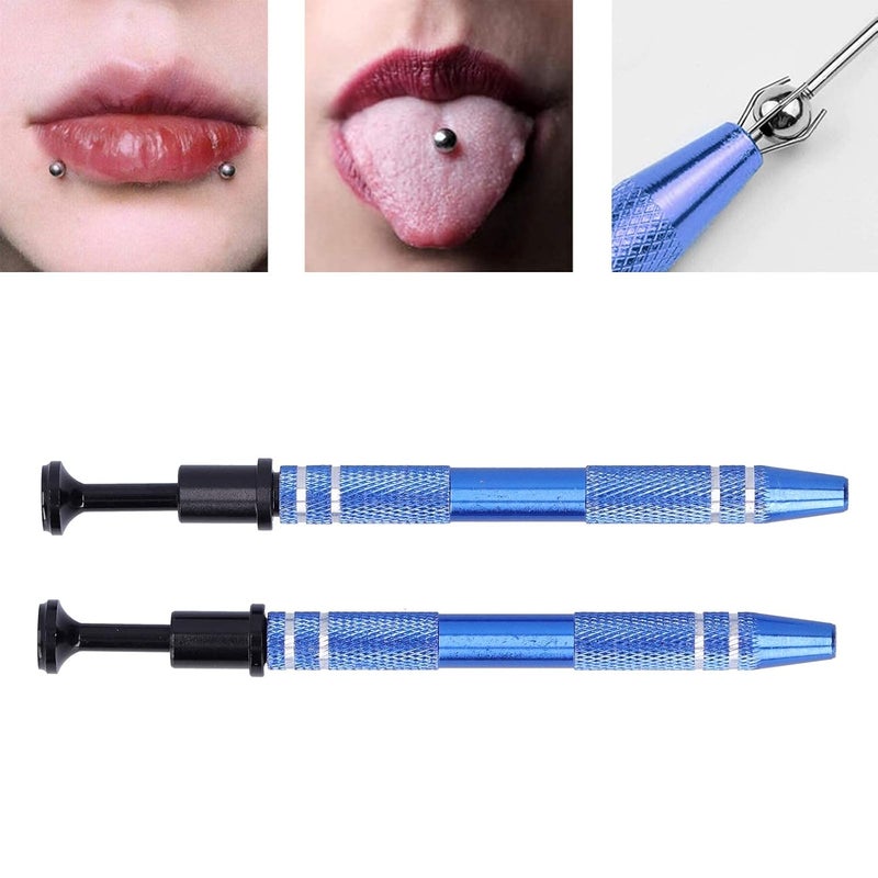 comfrt 2pcs Jewelry Prong Tweezer Blue 4 Prongs Piercing Ball Grabber Tool for Grab Small Bead - Image 5