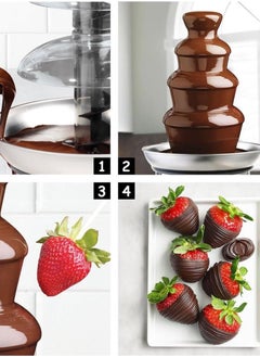 Festive Gallery Stainless Steel Chocolate Fondue Fountain for Party (4 Tiers, 2-lbs Capacity)  - Image 4