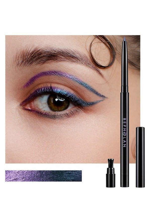 BEPHOLAN Eyeliner Pencil,Purple Eyeliner,Colored Eyeliners,Metallic Eyeliner,Blue Purple Shifting Colors Glitter Waterproof Eyeliner,24H Long-Lasting Pen,Purple-Blue (Northern Light) - Image 1