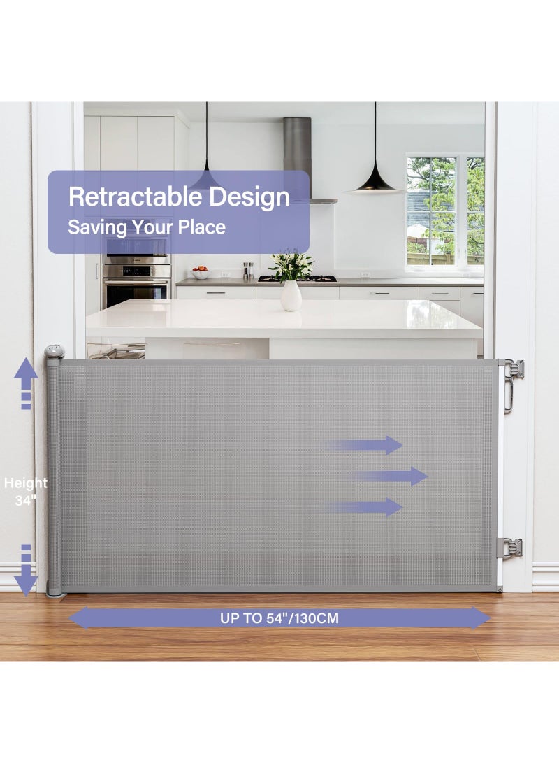 CoddleBaby Retractable Baby Safety Gate for Stairs and Doorways, Extra Wide 140 cm Mesh Barrier for Babies and Pets, Indoor & Outdoor Use, One-Hand Operation, Easy No-Drill Installation - Image 3