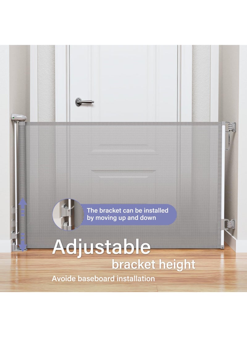 CoddleBaby Retractable Baby Safety Gate for Stairs and Doorways, Extra Wide 140 cm Mesh Barrier for Babies and Pets, Indoor & Outdoor Use, One-Hand Operation, Easy No-Drill Installation - Image 2
