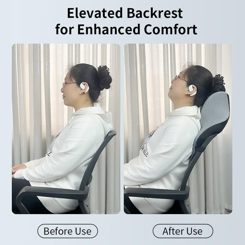 Shapeazy Office Chair Headrest, Adjustable Neck Support Pillow with Removable Washable Cover - Head Rest Attachment for Office Chairs and Wheelchairs, Neck Pillow for Desk Chair Napping (Grey) - Image 5