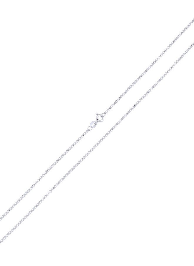 EMNON 925 Sterling Silver Jewelry Rolo Rhodium Plated Chain Necklace 100% Precious Metal Gift for Women- Emnon17NE  - Image 1