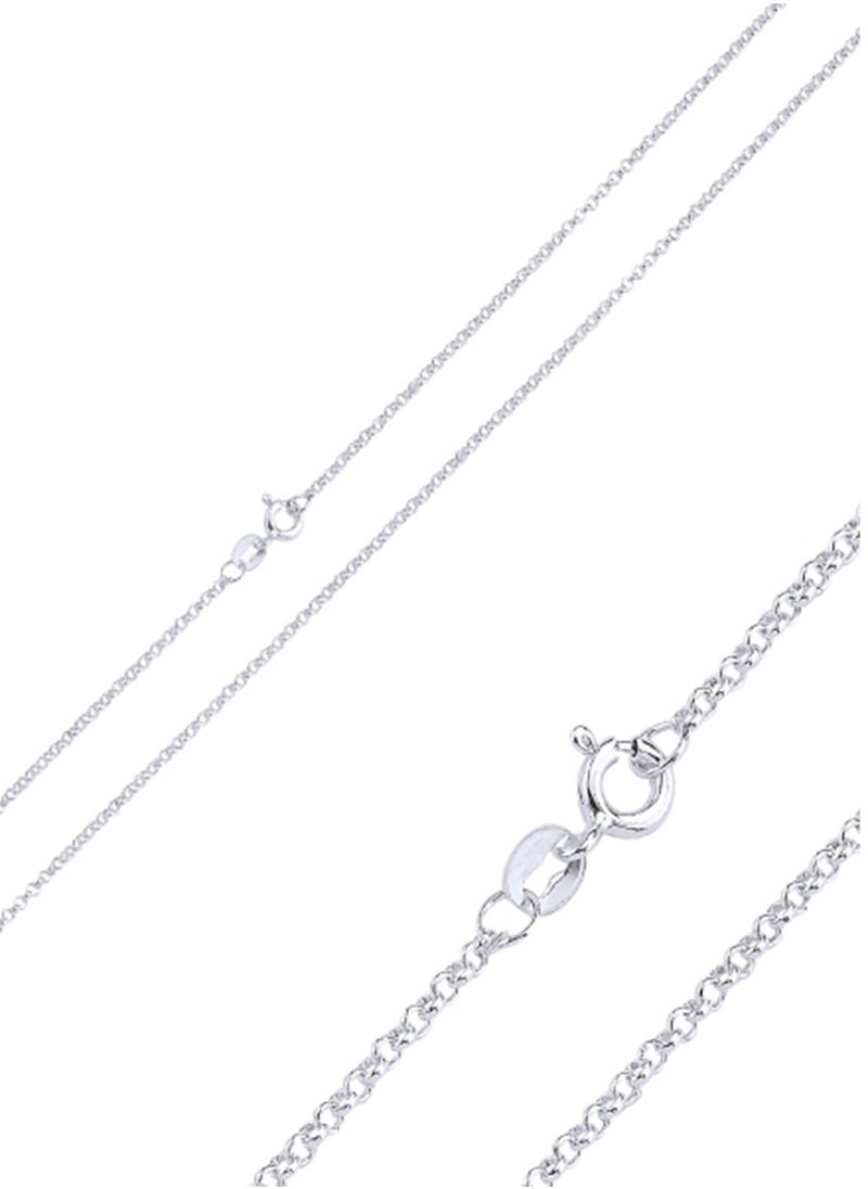 EMNON 925 Sterling Silver Jewelry Rolo Rhodium Plated Chain Necklace 100% Precious Metal Gift for Women- Emnon17NE  - Image 2