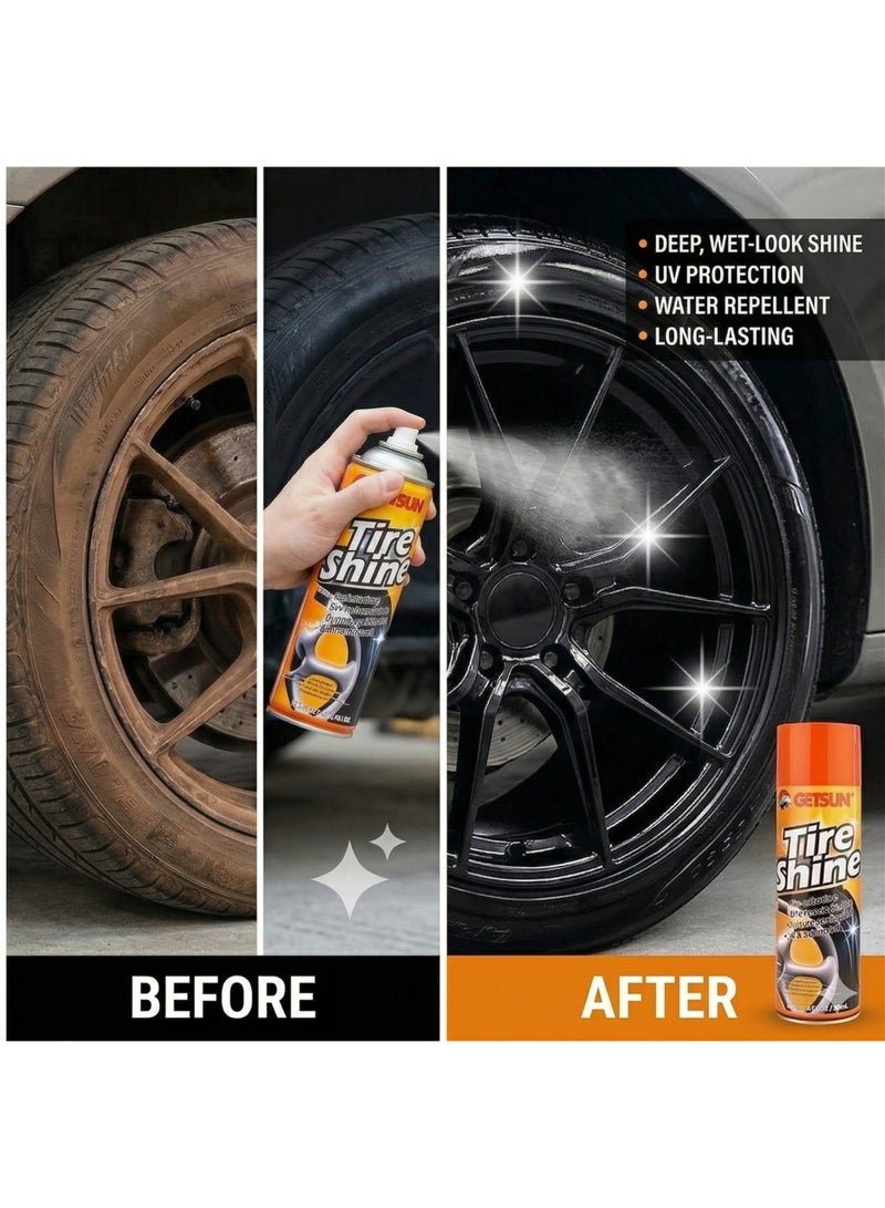 جيتسون بخاخ تلميع الإطارات 500 مل - يعيد اللمعان الأسود العميق ويحمي إطارات السيارات G-7130 - Image 3