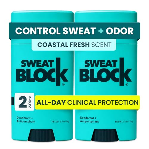 SweatBlock Clinical Strength Deodorant and Antiperspirant for Men and Women Coastal Fresh Scent 2 Pack AllDay Protection Against Odor and Excessive Sweat Ideal for Active Lifestyles and Daily Use - Image 1