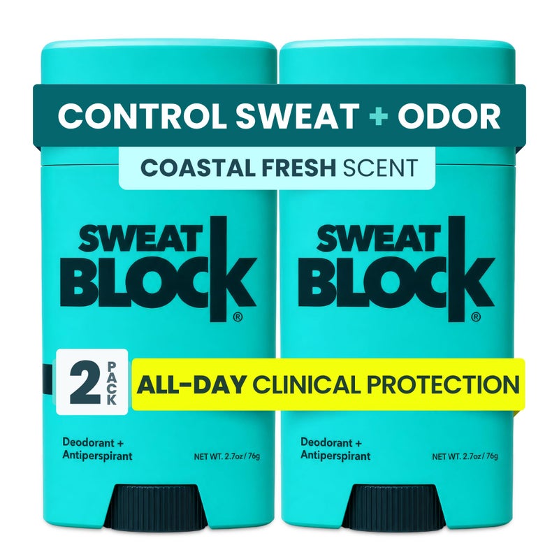 SweatBlock Clinical Strength Deodorant and Antiperspirant for Men and Women Coastal Fresh Scent 2 Pack AllDay Protection Against Odor and Excessive Sweat Ideal for Active Lifestyles and Daily Use - Image 3