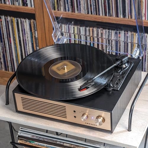 Crosley CR6045A-BK Miles 3-Speed Bluetooth in/Out Record Player Turntable with Built-in Speakers, Black - Image 4