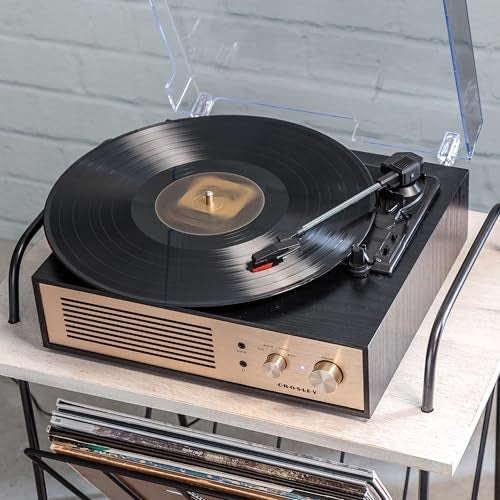 Crosley CR6045A-BK Miles 3-Speed Bluetooth in/Out Record Player Turntable with Built-in Speakers, Black - Image 5