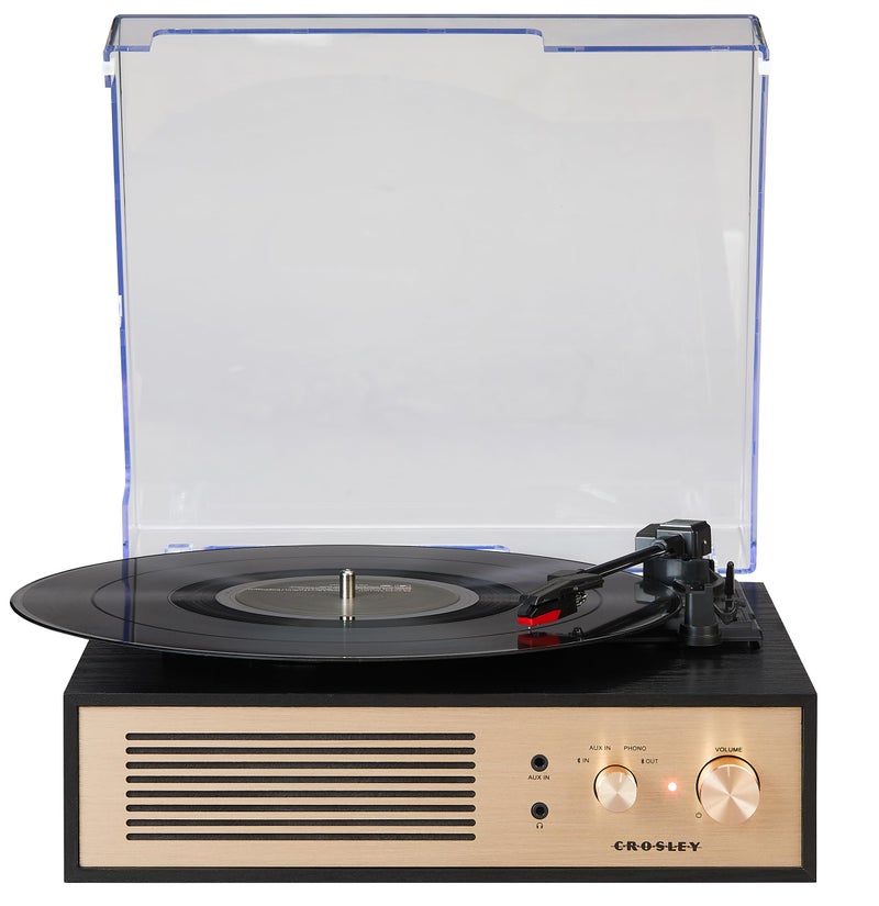 Crosley CR6045A-BK Miles 3-Speed Bluetooth in/Out Record Player Turntable with Built-in Speakers, Black - Image 1
