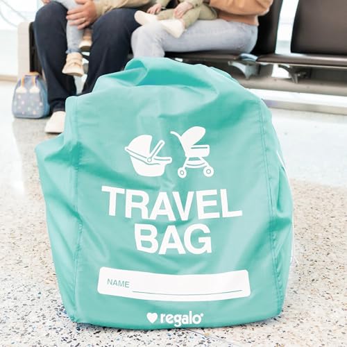 Regalo Airline Certified Travel Bag, Award Winning Brand, Durable Fabric, Univerial Gate-Check, Fits All Car Seats and Most Strollers, Turquoise,Compact Stretch Storage Pouch - Image 5