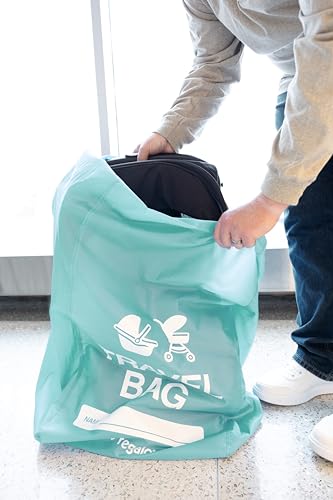 Regalo Airline Certified Travel Bag, Award Winning Brand, Durable Fabric, Univerial Gate-Check, Fits All Car Seats and Most Strollers, Turquoise,Compact Stretch Storage Pouch - Image 2