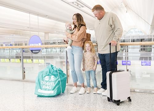 Regalo Airline Certified Travel Bag, Award Winning Brand, Durable Fabric, Univerial Gate-Check, Fits All Car Seats and Most Strollers, Turquoise,Compact Stretch Storage Pouch - Image 3