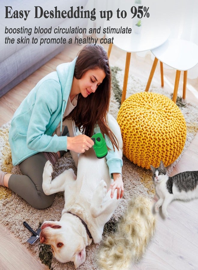 Dipoo Self Cleaning Deshedding Brush for Dogs & Cats - Skin Friendly Grooming Tool with Hair Removal for Haired Pets, Green - Image 5