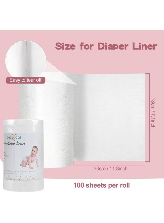 Babygoal Baby Cloth Diaper Liners 2 Pack, Rayon from Bamboo Liners for Cloth Diaper Nappy (200 Sheets) 2BBT01 - Image 2