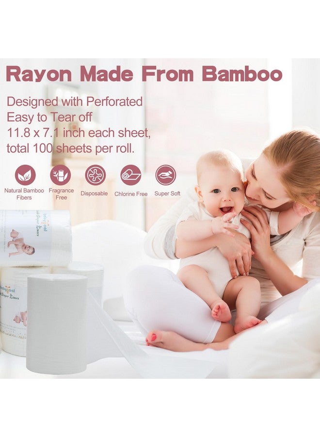 Babygoal Baby Cloth Diaper Liners 2 Pack, Rayon from Bamboo Liners for Cloth Diaper Nappy (200 Sheets) 2BBT01 - Image 1