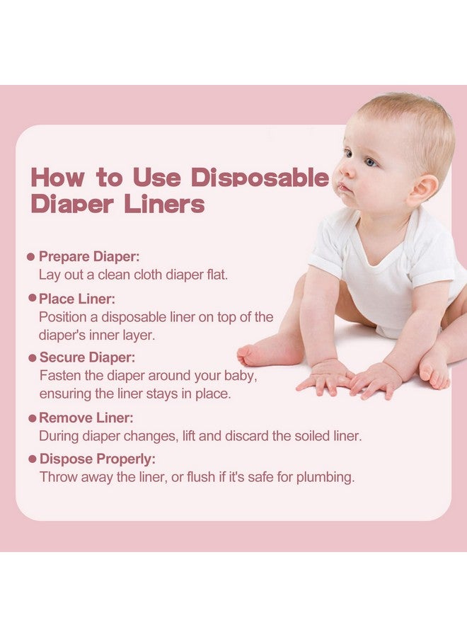 Babygoal Baby Cloth Diaper Liners 2 Pack, Rayon from Bamboo Liners for Cloth Diaper Nappy (200 Sheets) 2BBT01 - Image 4