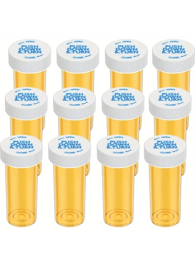 12 Pack 8 Dram Clear Plastic Pill Bottles with Child Resistant Caps Travel Medicine Containers - Image 3