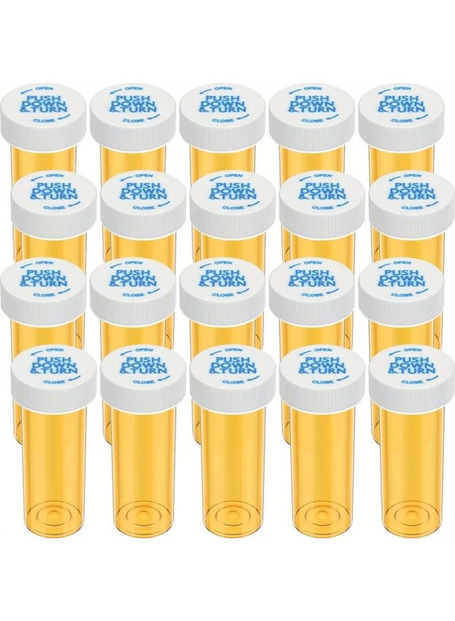 12 Pack 8 Dram Clear Plastic Pill Bottles with Child Resistant Caps Travel Medicine Containers - Image 1