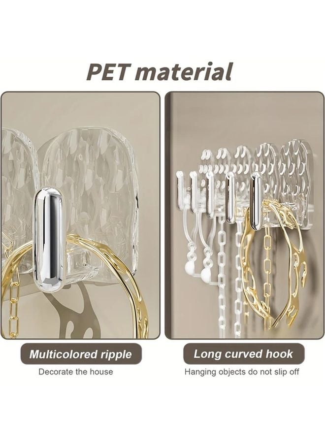 10 Pcs Transparent Mini Wall Mount Jewelry Storage Hooks Adjustable Organizer - Image 3