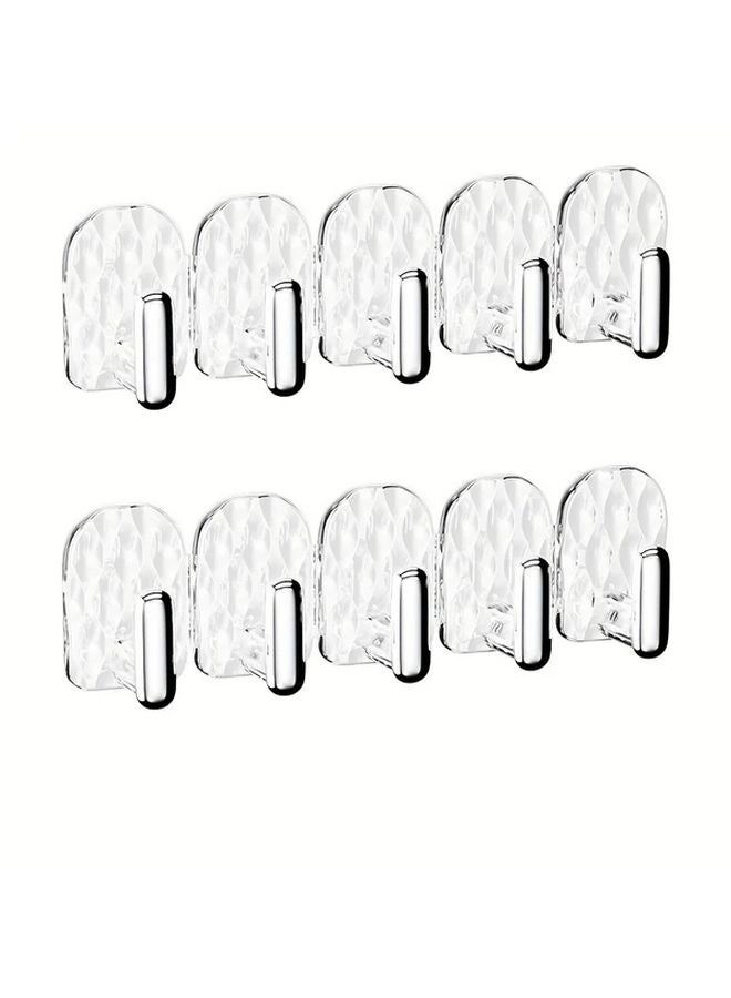 10 Pcs Transparent Mini Wall Mount Jewelry Storage Hooks Adjustable Organizer - Image 2