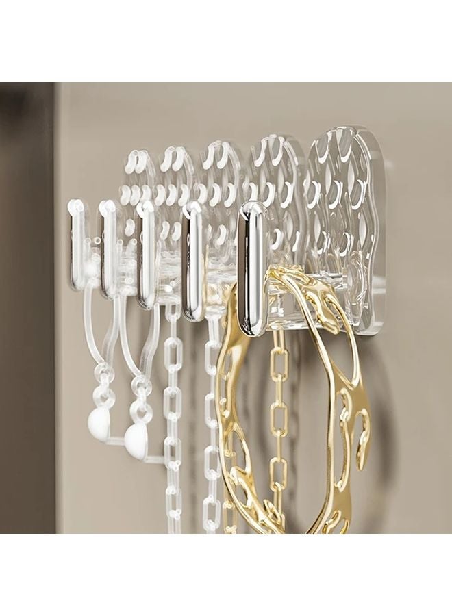 10 Pcs Transparent Mini Wall Mount Jewelry Storage Hooks Adjustable Organizer - Image 5