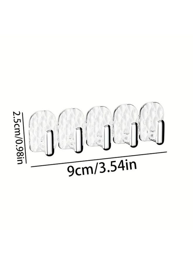 10 Pcs Transparent Mini Wall Mount Jewelry Storage Hooks Adjustable Organizer - Image 4