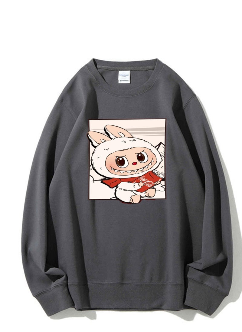 NIBEMINENT Labubu Printed Cotton Long Sleeve Hoodie 