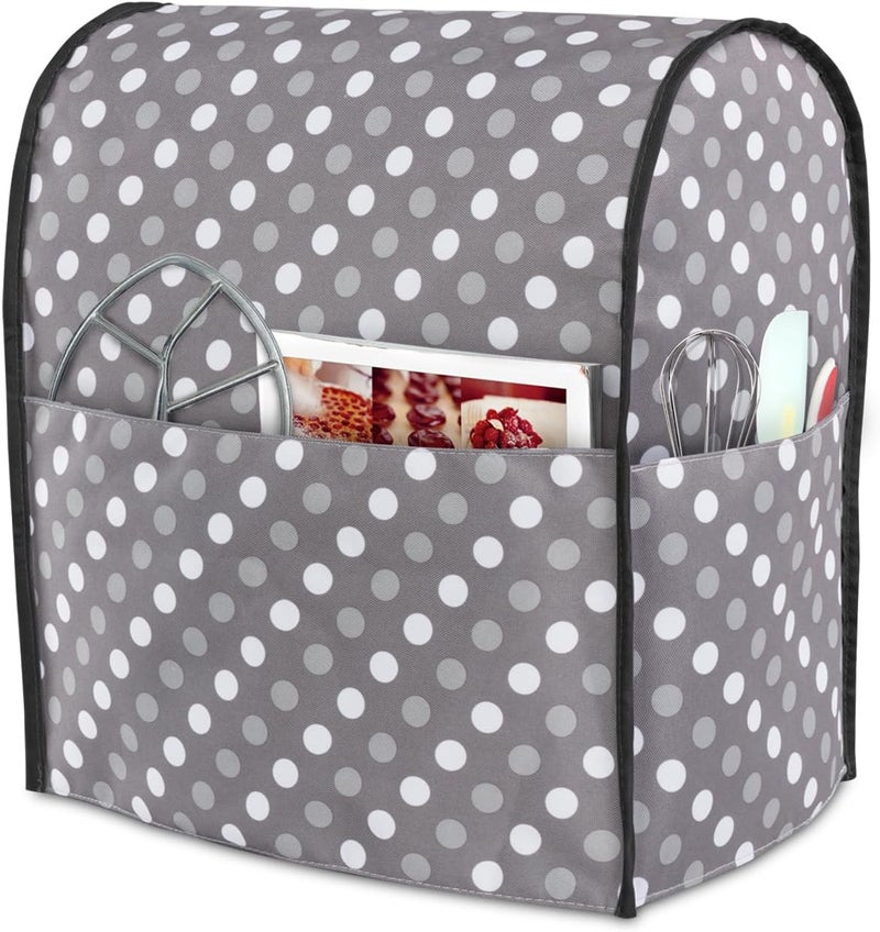 LUXJA Dust Cover Compatible with 6-8 Quart Stand Mixer, Cloth Cover with Pockets for Stand Mixer and Extra Accessories (Compatible with 6-8 Quart Stand Mixer), Gray Dots Demand fit global economical quality - Image 2