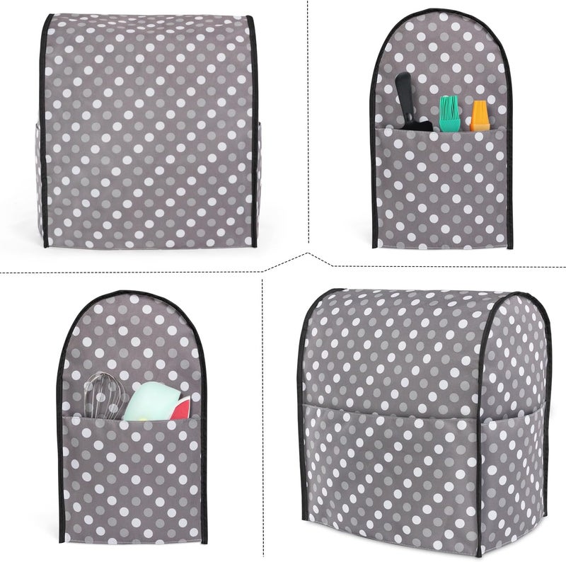 LUXJA Dust Cover Compatible with 6-8 Quart Stand Mixer, Cloth Cover with Pockets for Stand Mixer and Extra Accessories (Compatible with 6-8 Quart Stand Mixer), Gray Dots Demand fit global economical quality - Image 3