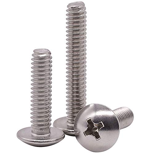 EASTLO M4-0.7 x 10mm Truss Head Machine Screws, 304 Stainless Steel 18-8, Phillips Drive, Mushroom Head Machine Screws, Full Coarse Thread UNC, 100 PCS - Image 1
