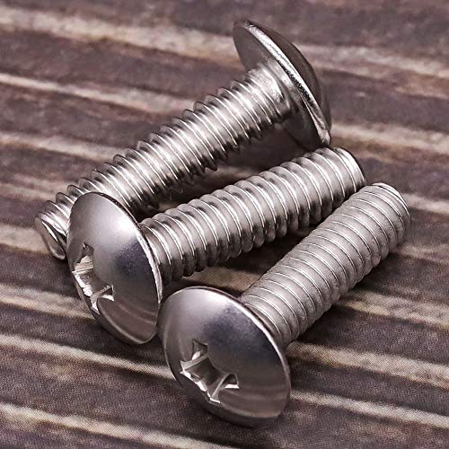 EASTLO M4-0.7 x 10mm Truss Head Machine Screws, 304 Stainless Steel 18-8, Phillips Drive, Mushroom Head Machine Screws, Full Coarse Thread UNC, 100 PCS - Image 2