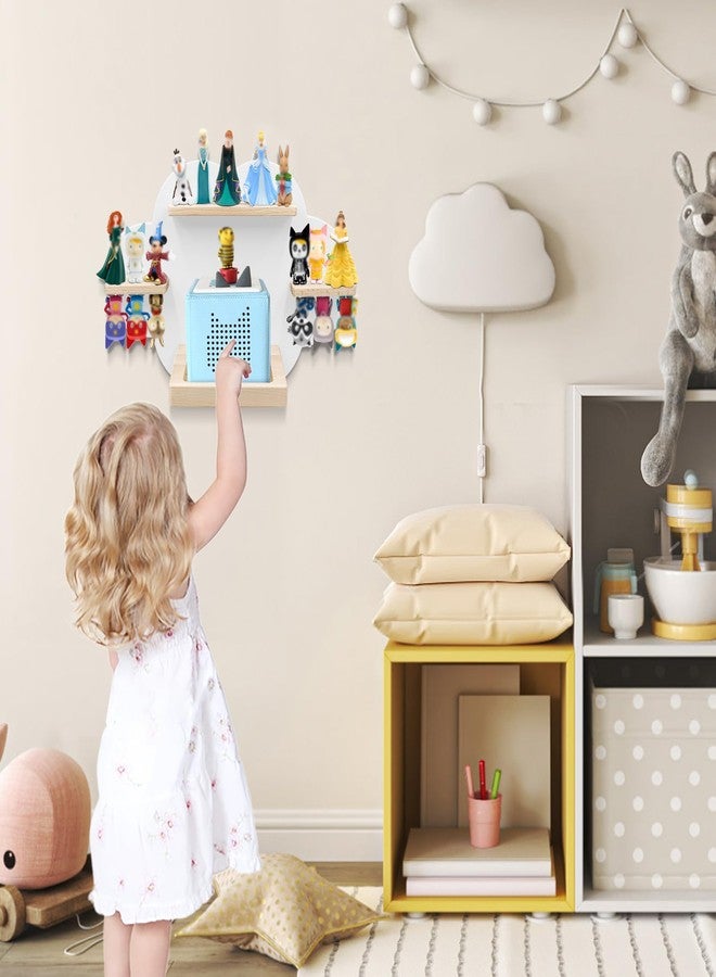 Taladad for TonieBox 2/1 and Tonie Shelf Cloud,Tonies Storage for 12-20 Tonie Figures Characters Magnetic Wall Shelf for Tonies Toniebox 2, Charging Station (White) - Image 2