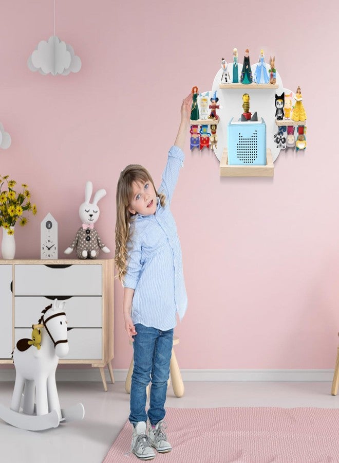 Taladad for TonieBox 2/1 and Tonie Shelf Cloud,Tonies Storage for 12-20 Tonie Figures Characters Magnetic Wall Shelf for Tonies Toniebox 2, Charging Station (White) - Image 3
