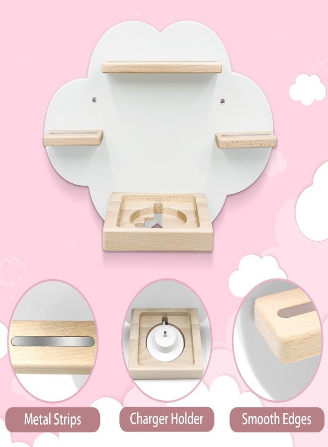 Taladad for TonieBox 2/1 and Tonie Shelf Cloud,Tonies Storage for 12-20 Tonie Figures Characters Magnetic Wall Shelf for Tonies Toniebox 2, Charging Station (White) - Image 5