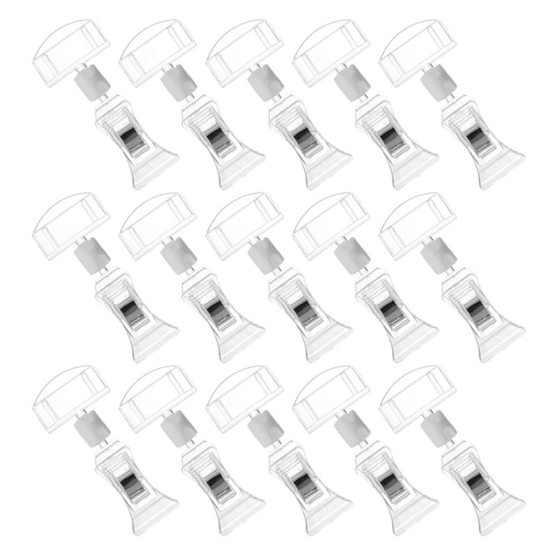 14pcs Price Label Clip Holder: Merchandise Display Supply - Rotating Sign Clips - Adjustable Price Display Clamps For Supermarket Clothing Rack Advertising - Image 4