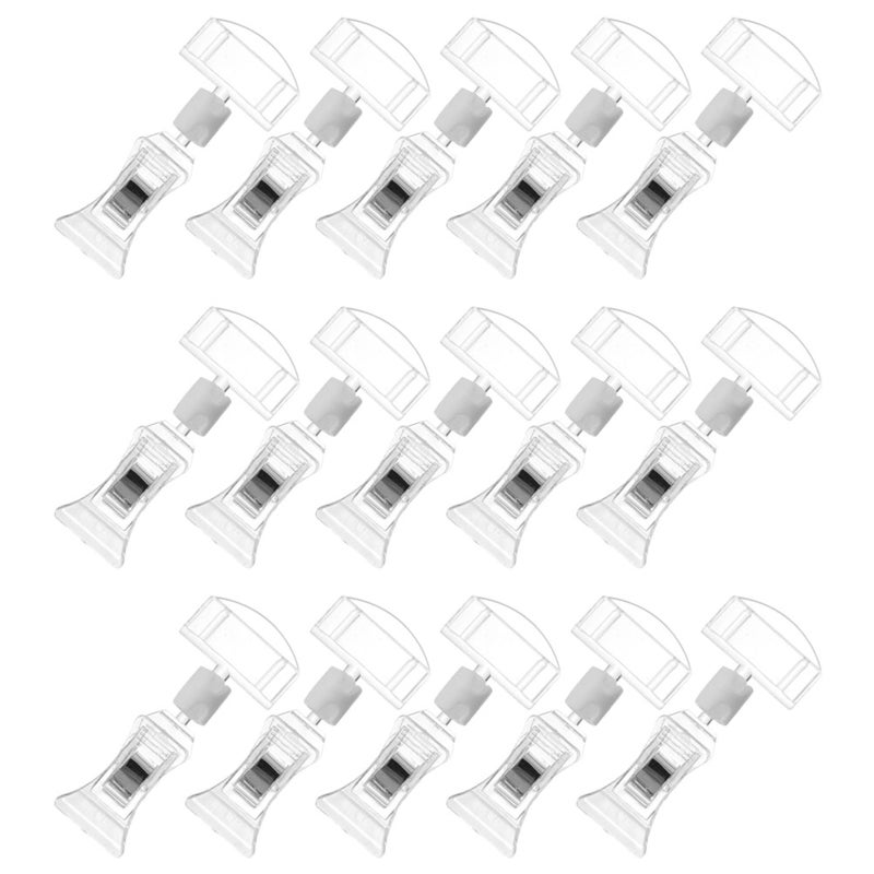 14pcs Price Label Clip Holder: Merchandise Display Supply - Rotating Sign Clips - Adjustable Price Display Clamps For Supermarket Clothing Rack Advertising - Image 1
