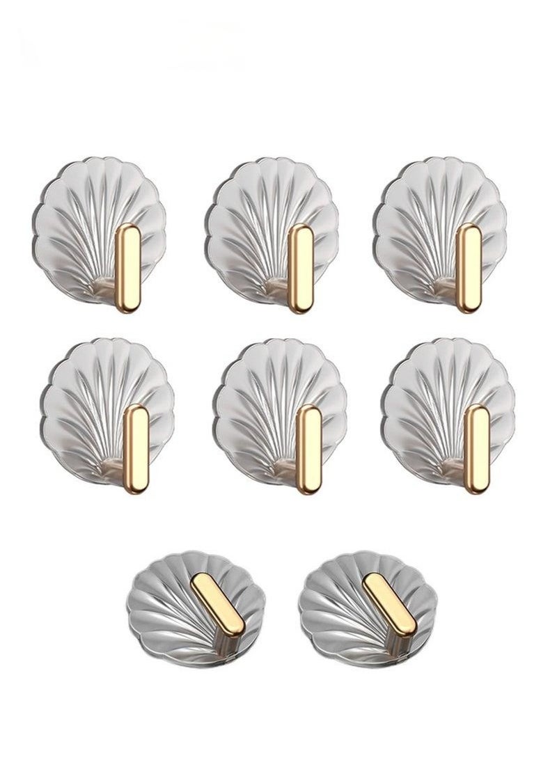 LEOKOR 8 Pcs Multipurpose Acrylic Wall Storage Hook Decorative Gold Hook Strong Adhesive Wall Hooks - Image 3