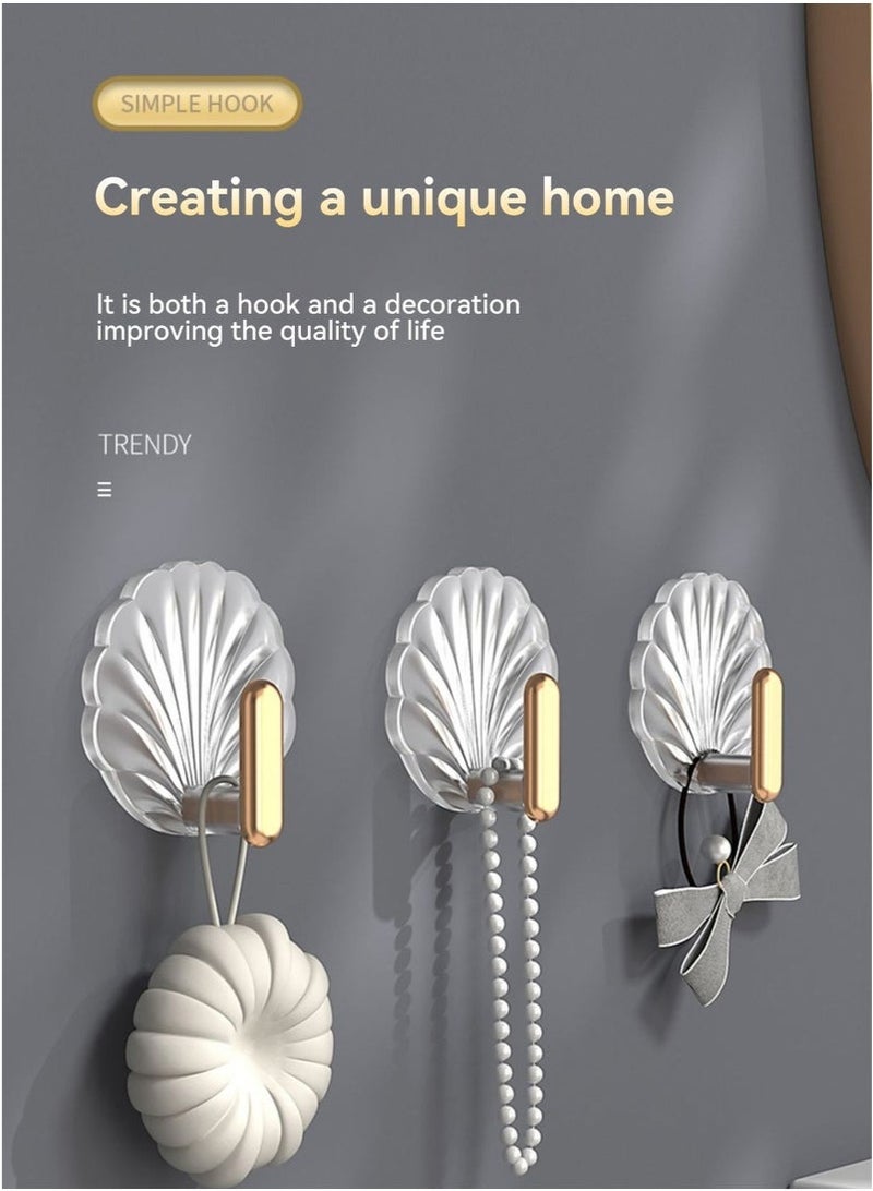 LEOKOR 8 Pcs Multipurpose Acrylic Wall Storage Hook Decorative Gold Hook Strong Adhesive Wall Hooks - Image 5